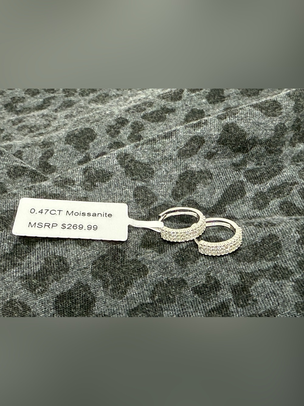 Moissanite Sterling Silver Huggie Hoop Earrings 0.47 CTW NWT